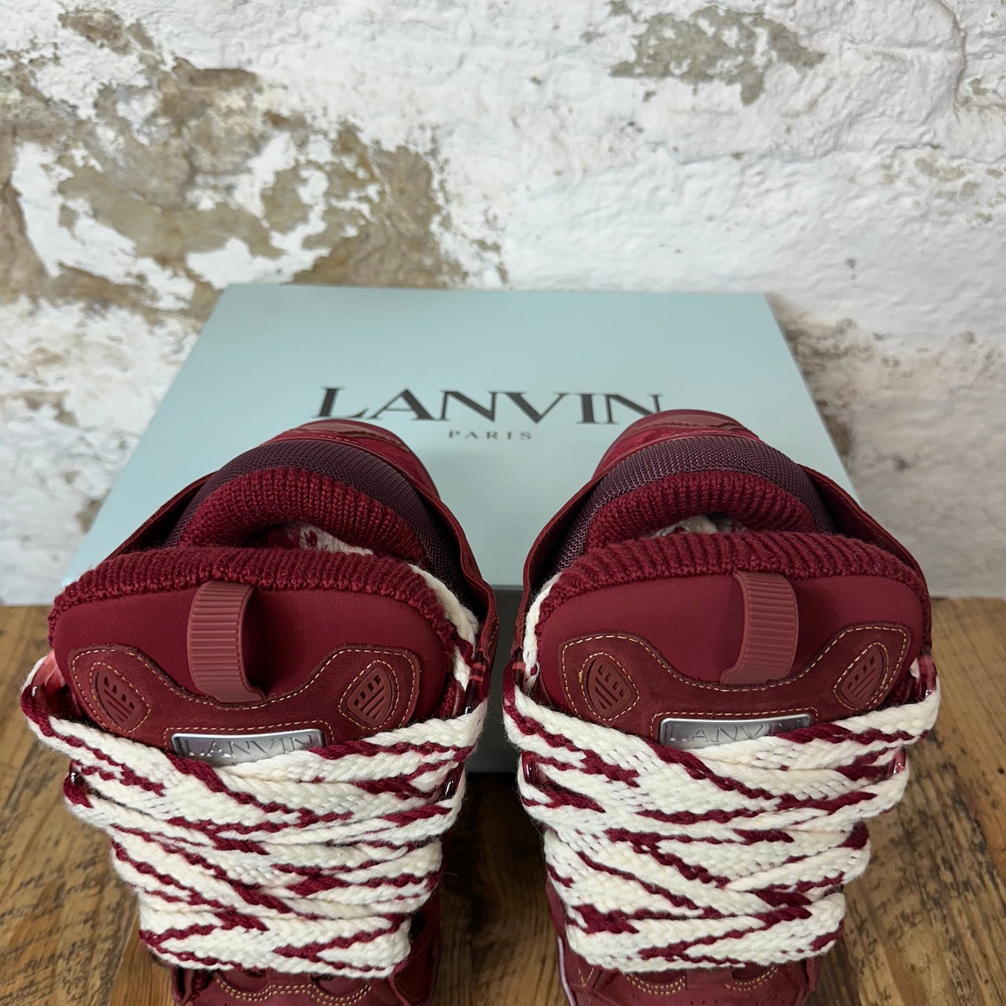 Lanvin Curb White Maroon Sneaker