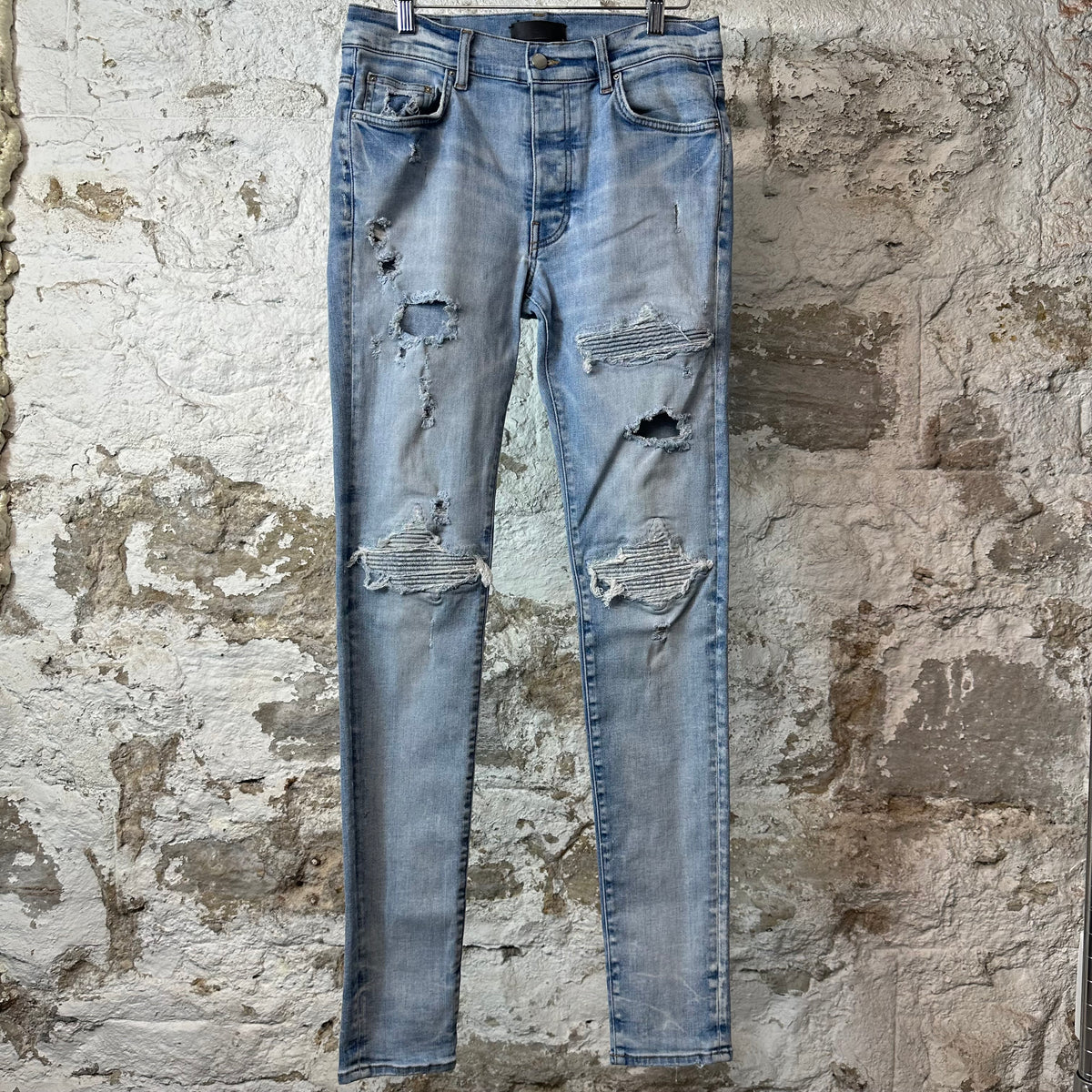 Amiri MX1 Denim Patch Blue Denim Jeans Sz 31