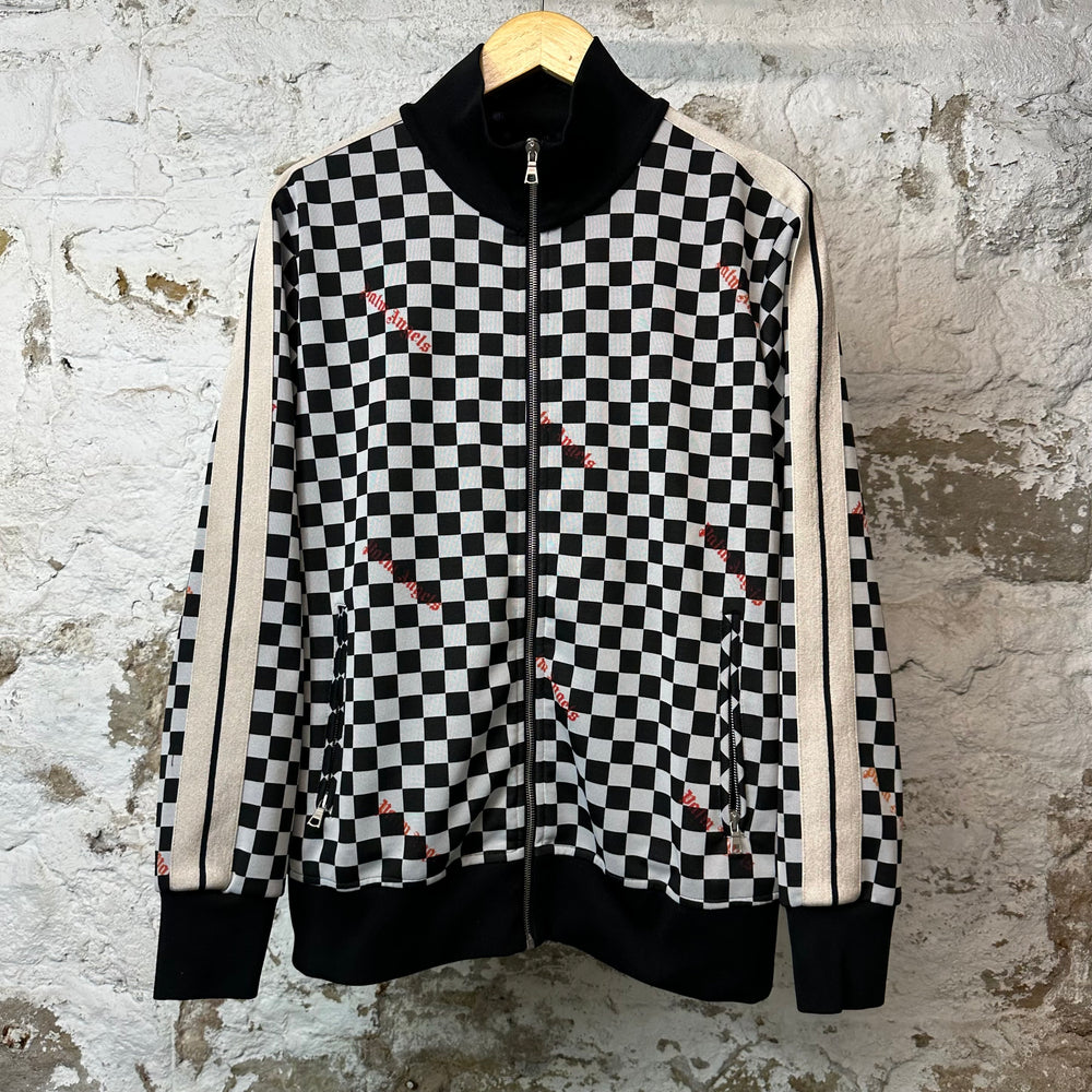 Palm Angels Black White Checkered Track Jacket Sz XL