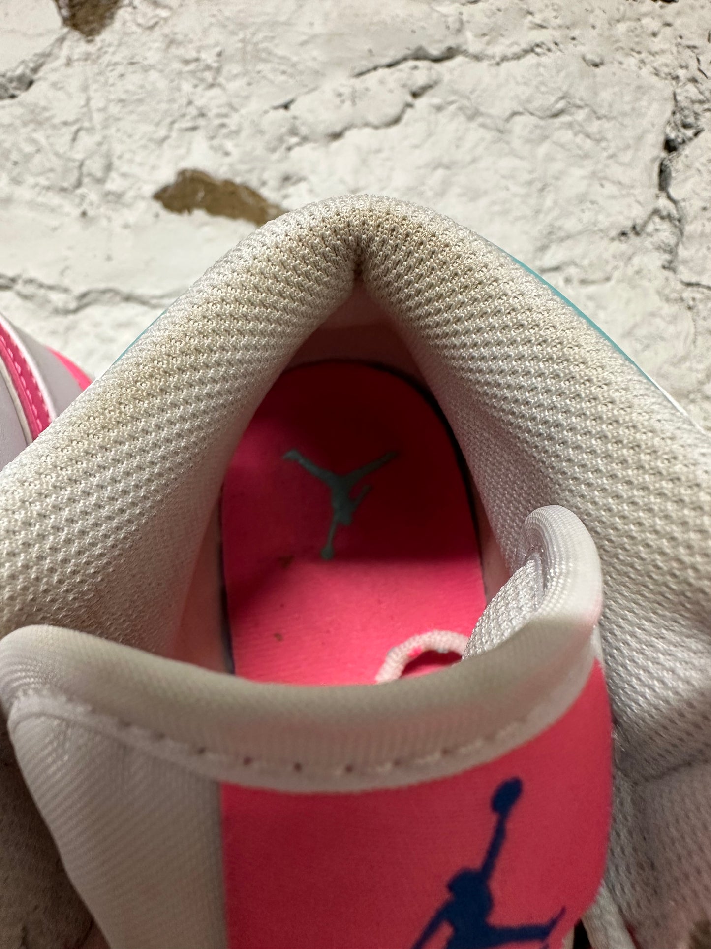 Air Jordan 1 Mid White Pink Green Soar Sz 5Y