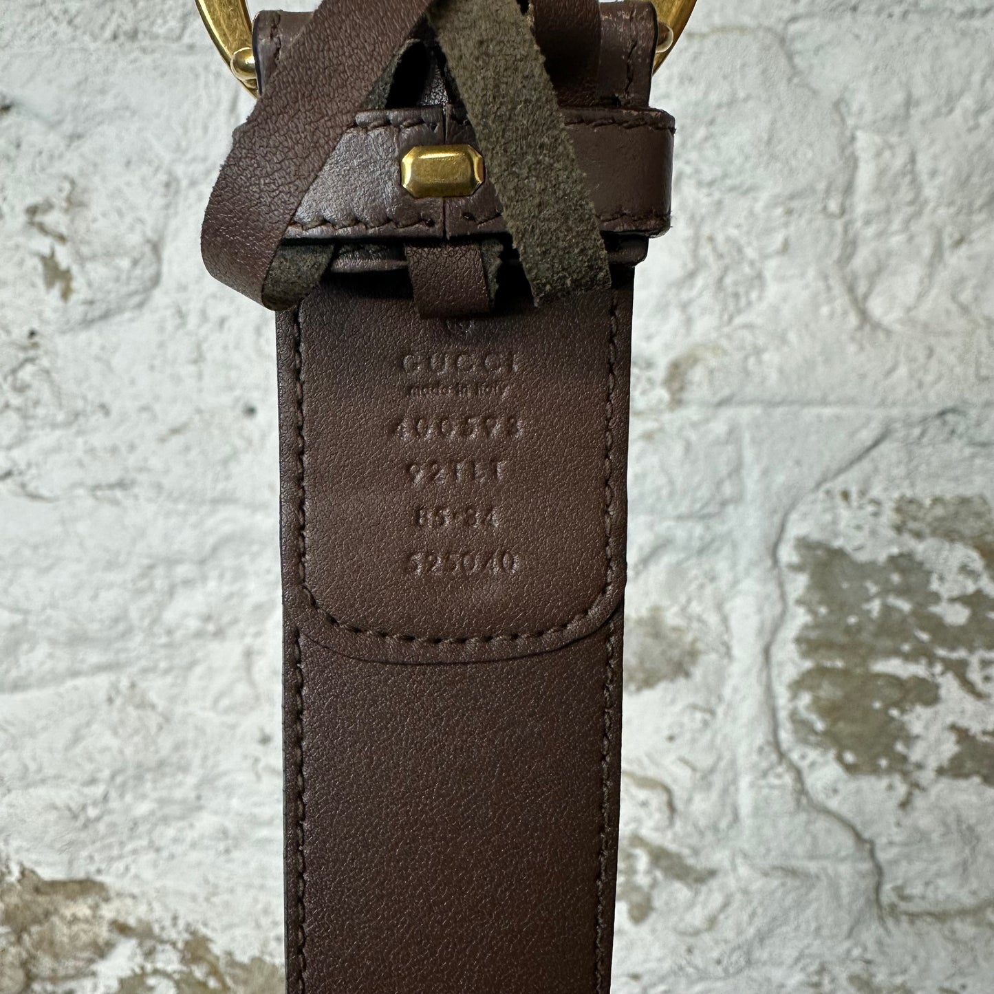 Gucci GG Monogram Tan Belt Sz (85/34)