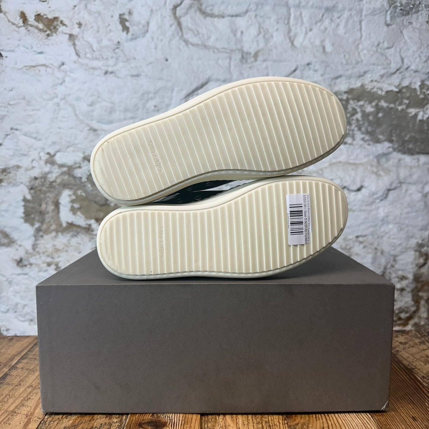 Rick Owens Black Leather Milk Sneaker Sz 5.5 (37.5)