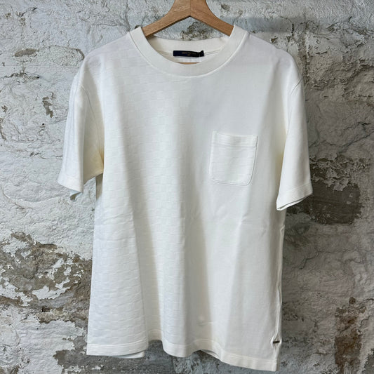 Louis Vuitton Half Damier Pocket T-shirt White Sz XL (Stained)