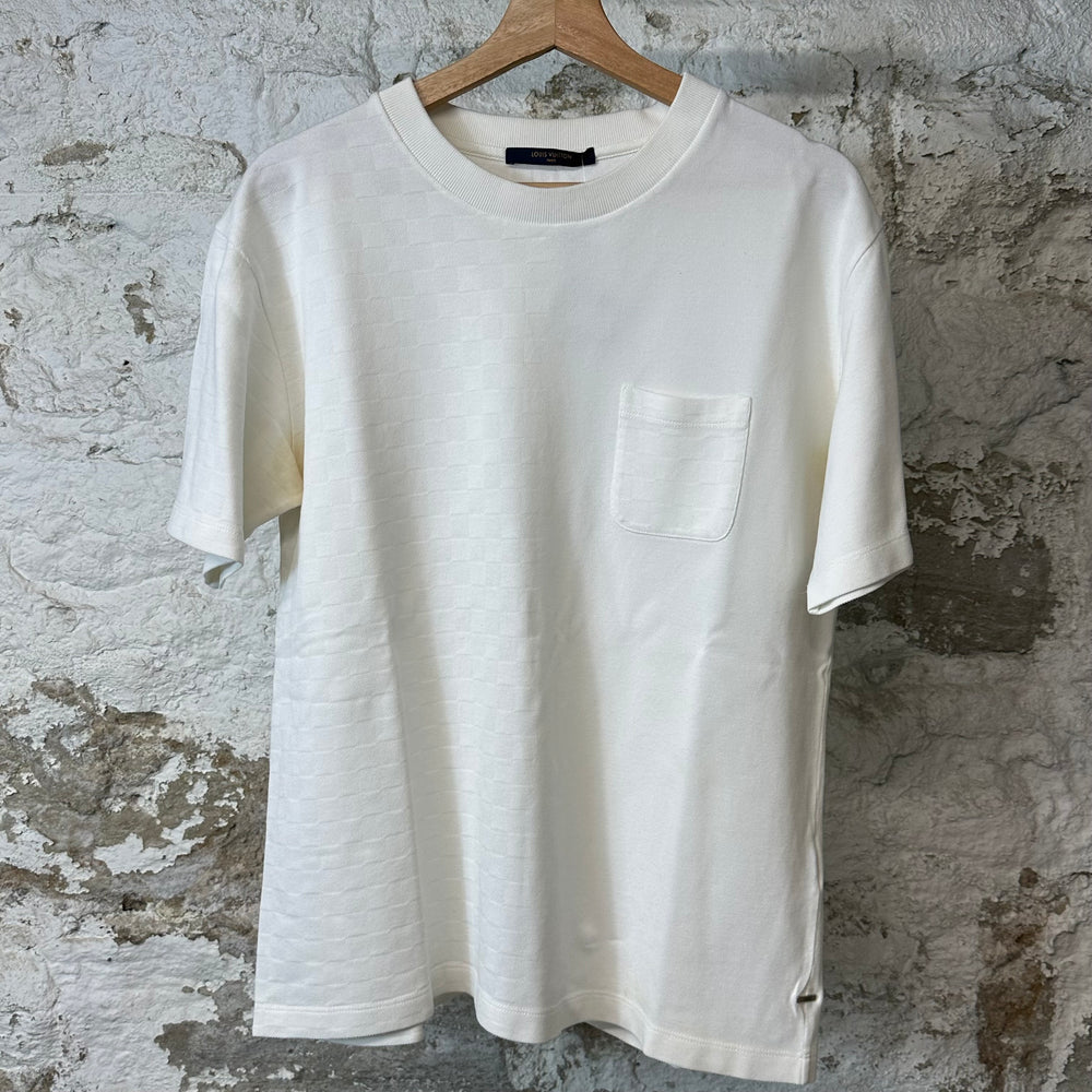 Louis Vuitton Half Damier Pocket T-Shirt White Sz XL (Stained)