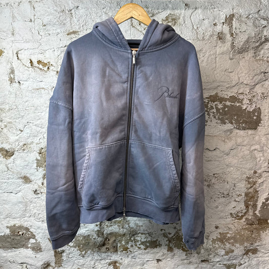 Rhude Script Faded Purple Zip Up Hoodie