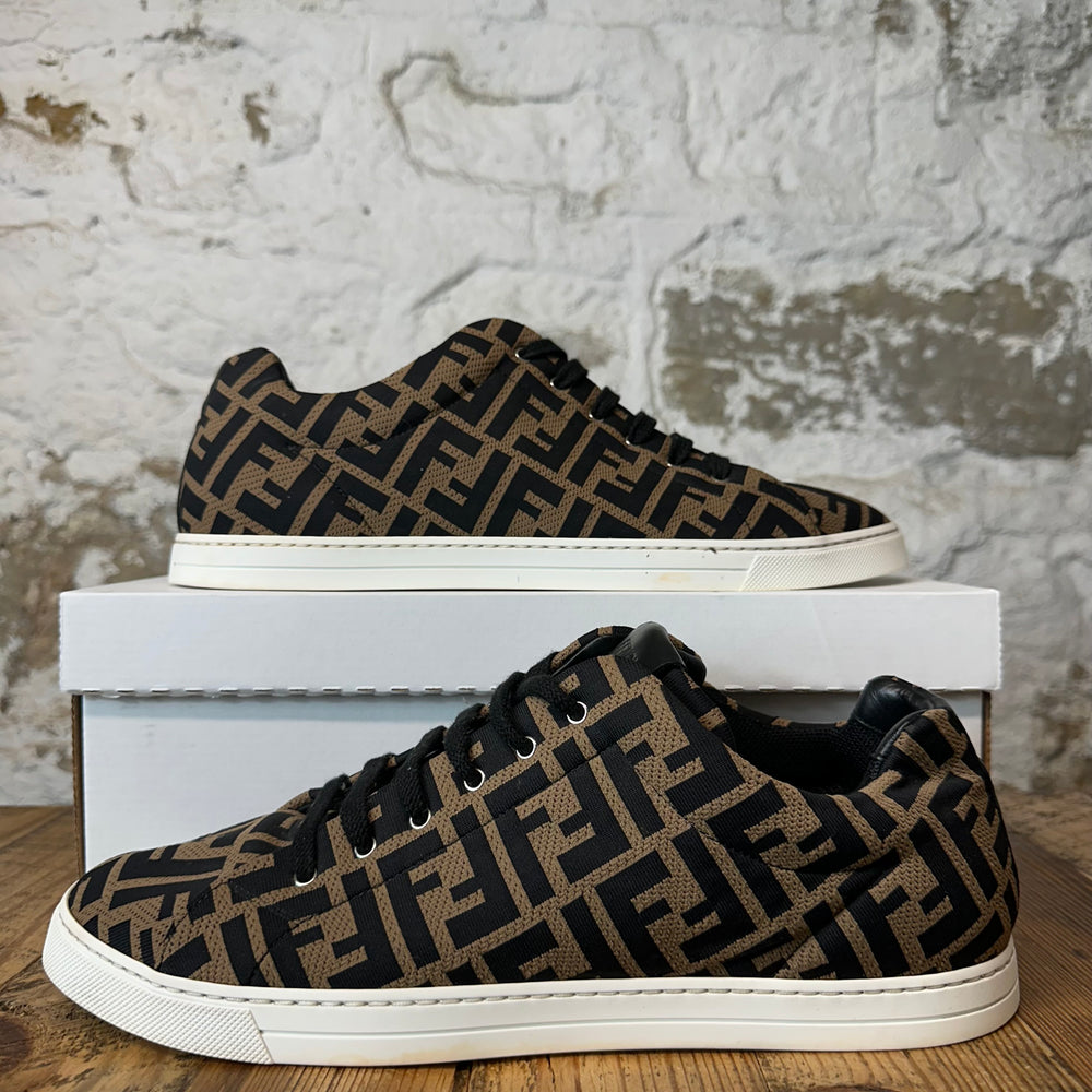 Fendi Forever Black Brown Monogram Sneaker Sz 10