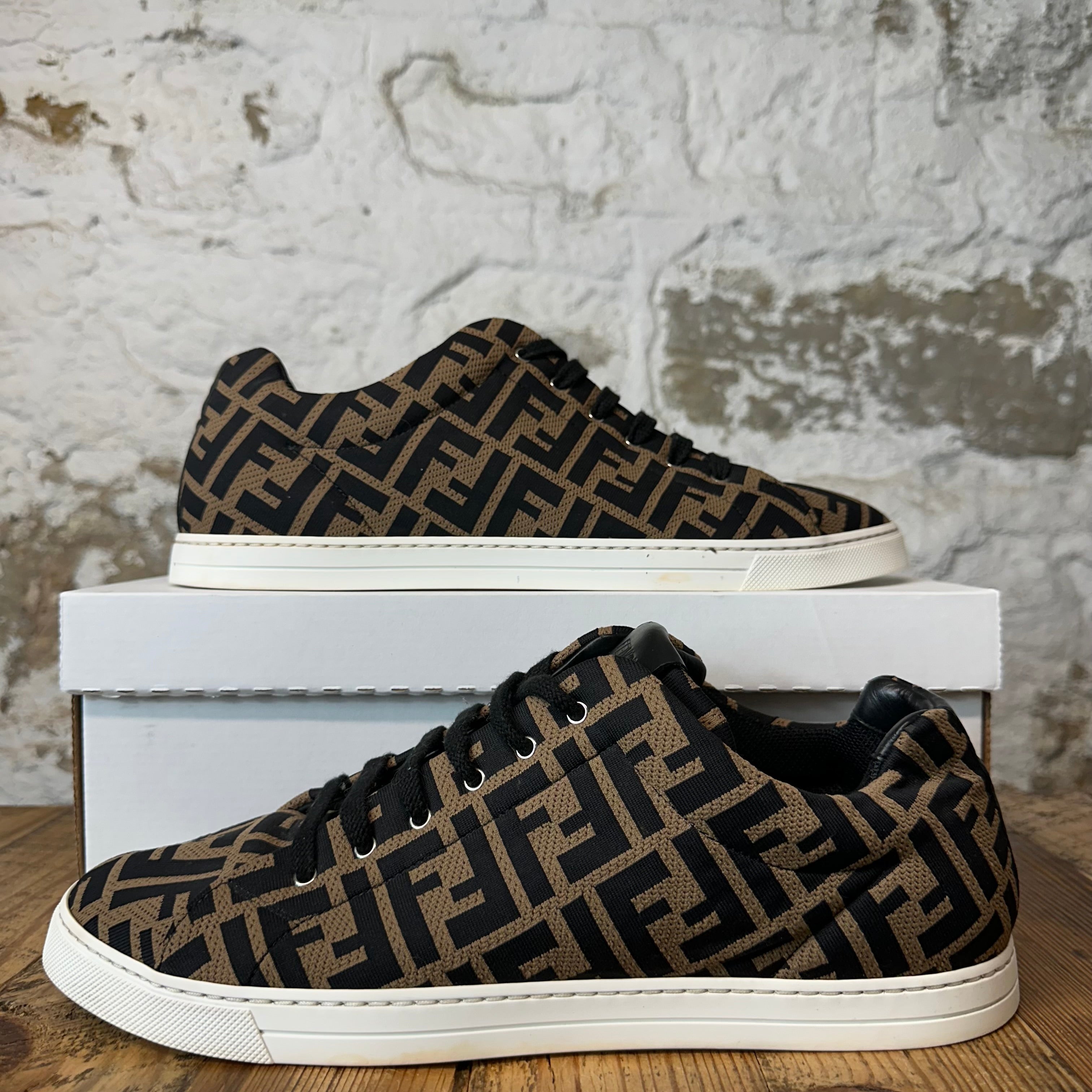 Fendi Forever Black Brown Monogram Sneaker Sz 10