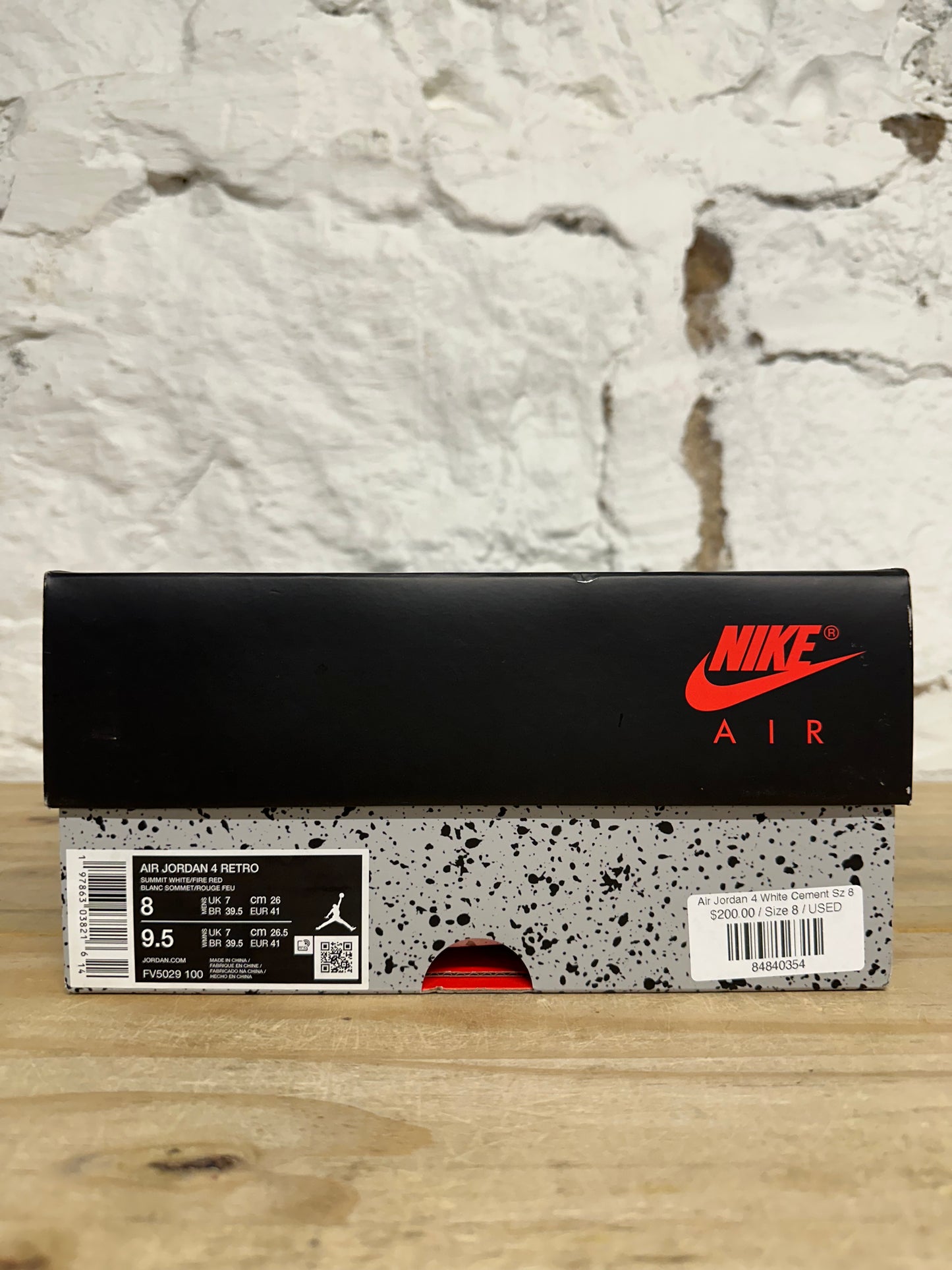 Air Jordan 4 White Cement Sz 8