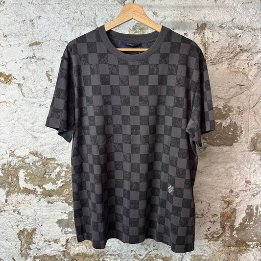 Louis Vuitton Black Grey Damier T-Shirt Sz XL