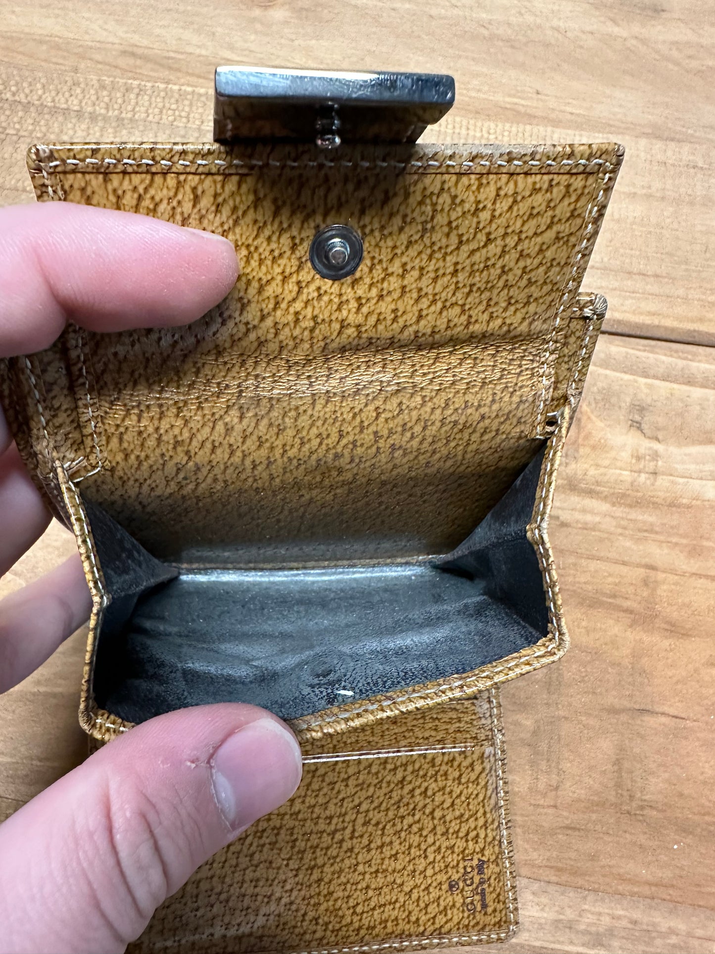 Gucci Blue Monogram Compact Wallet