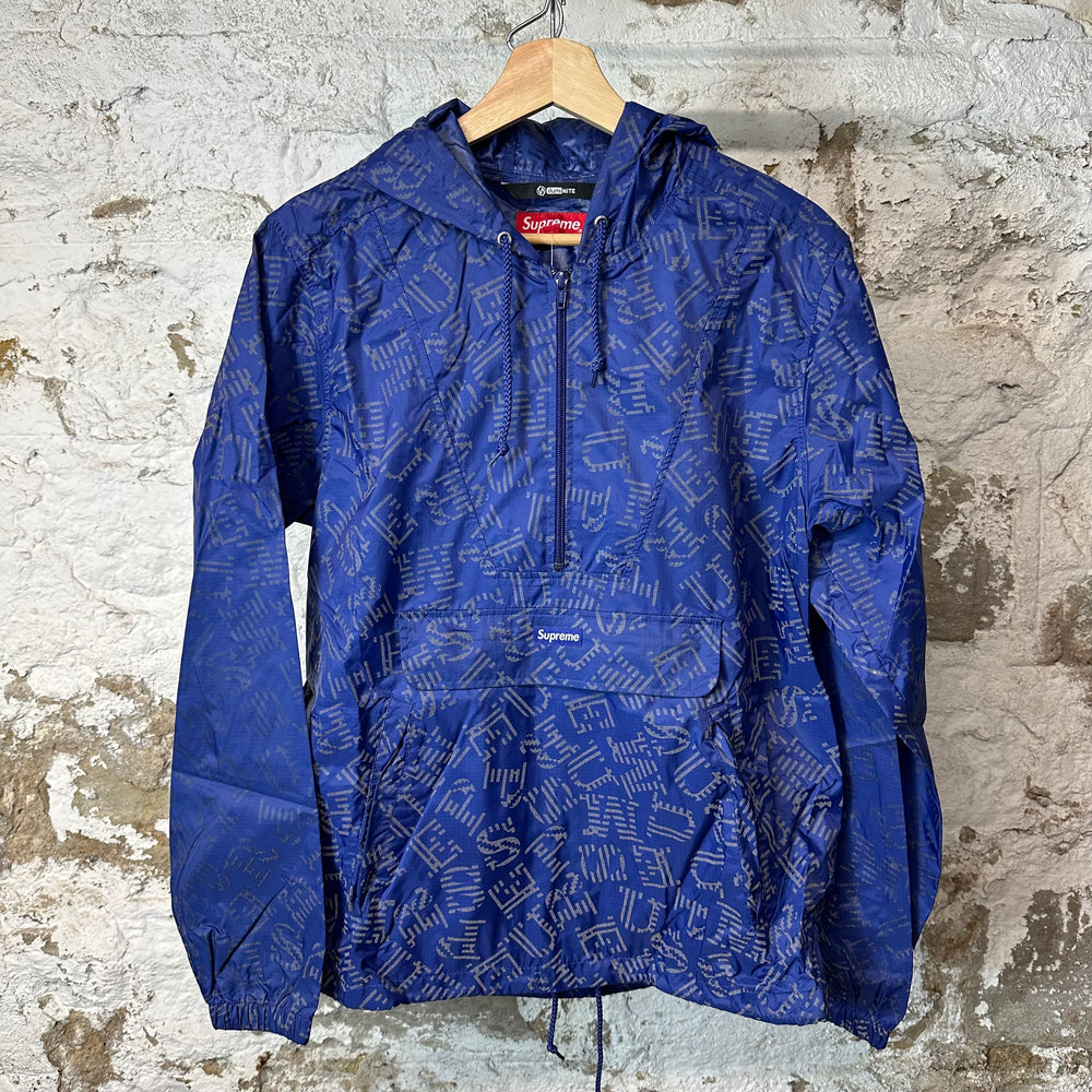 Supreme Illuminate Blue Reflective Pullover Jacket Sz S