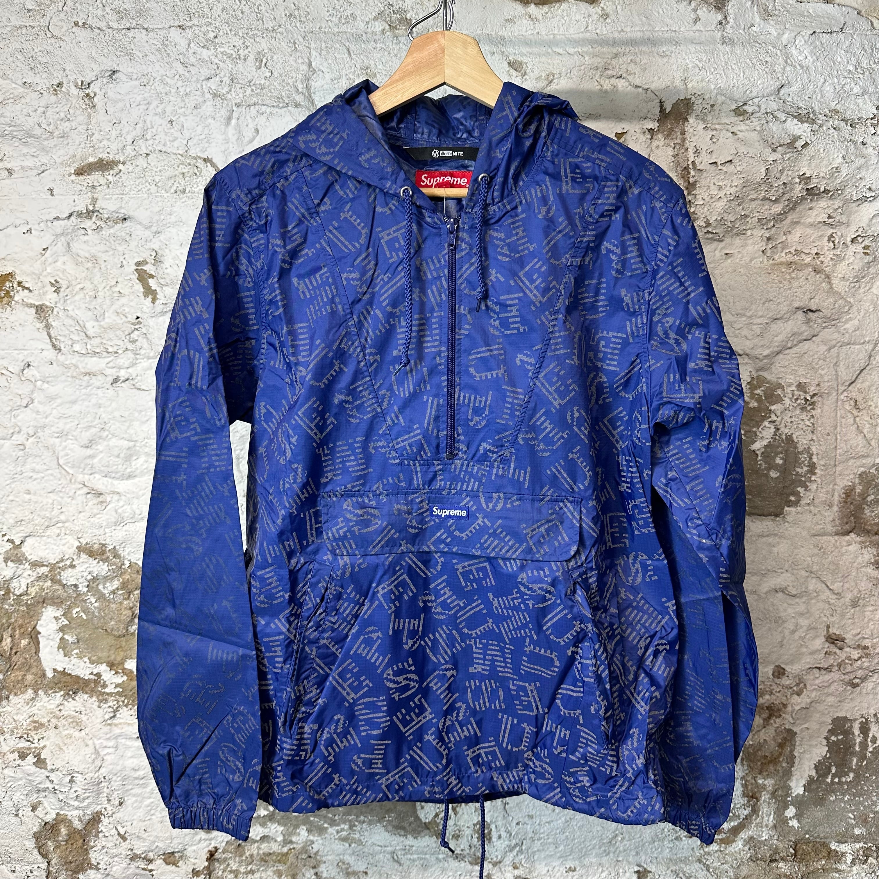 Supreme Illuminate Blue Reflective Pullover Jacket Sz S