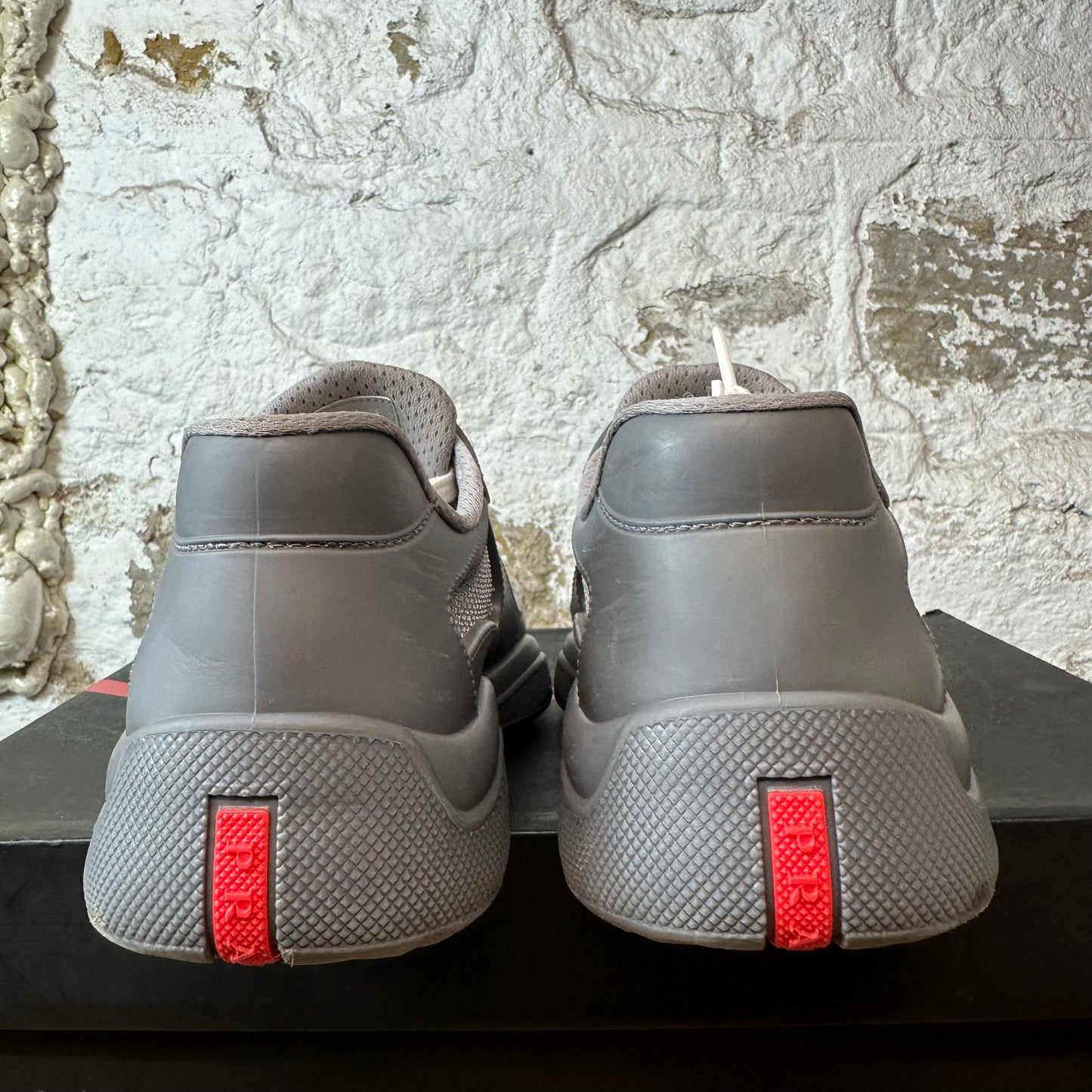 Prada Americas Cup Grey Rubber Sneaker Sz 7 (40)