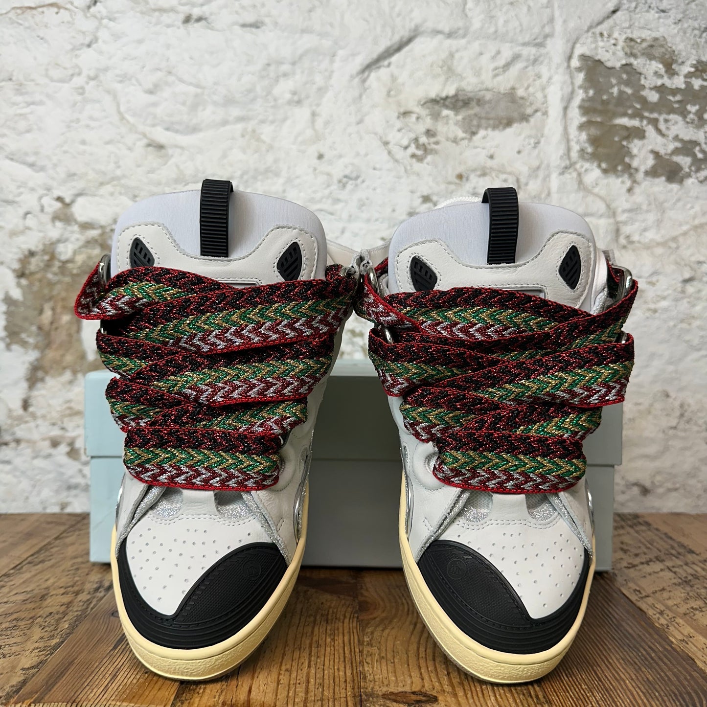 Lanvin Curb Multicolor Lace Grey Glitter Sneaker