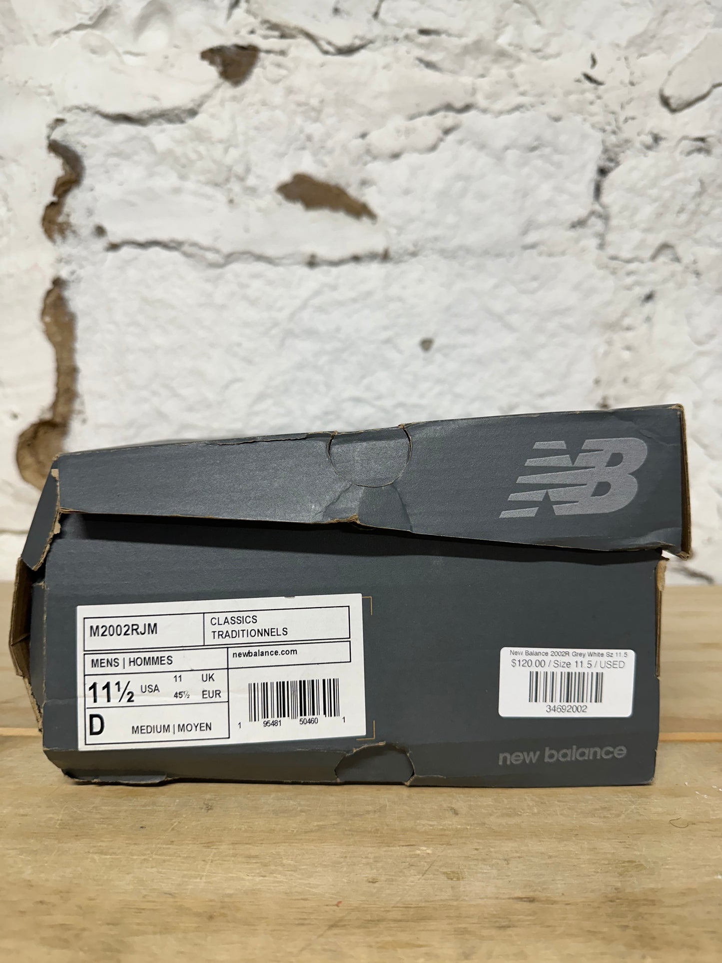 New Balance 2002R Grey White Sz 11.5