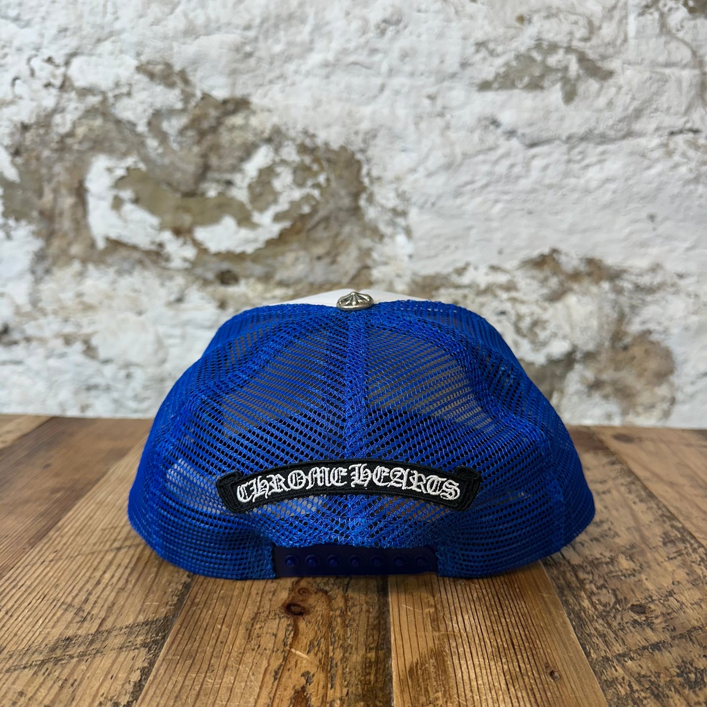 Chrome Hearts Triple Camo Cross Blue White Trucker Hat