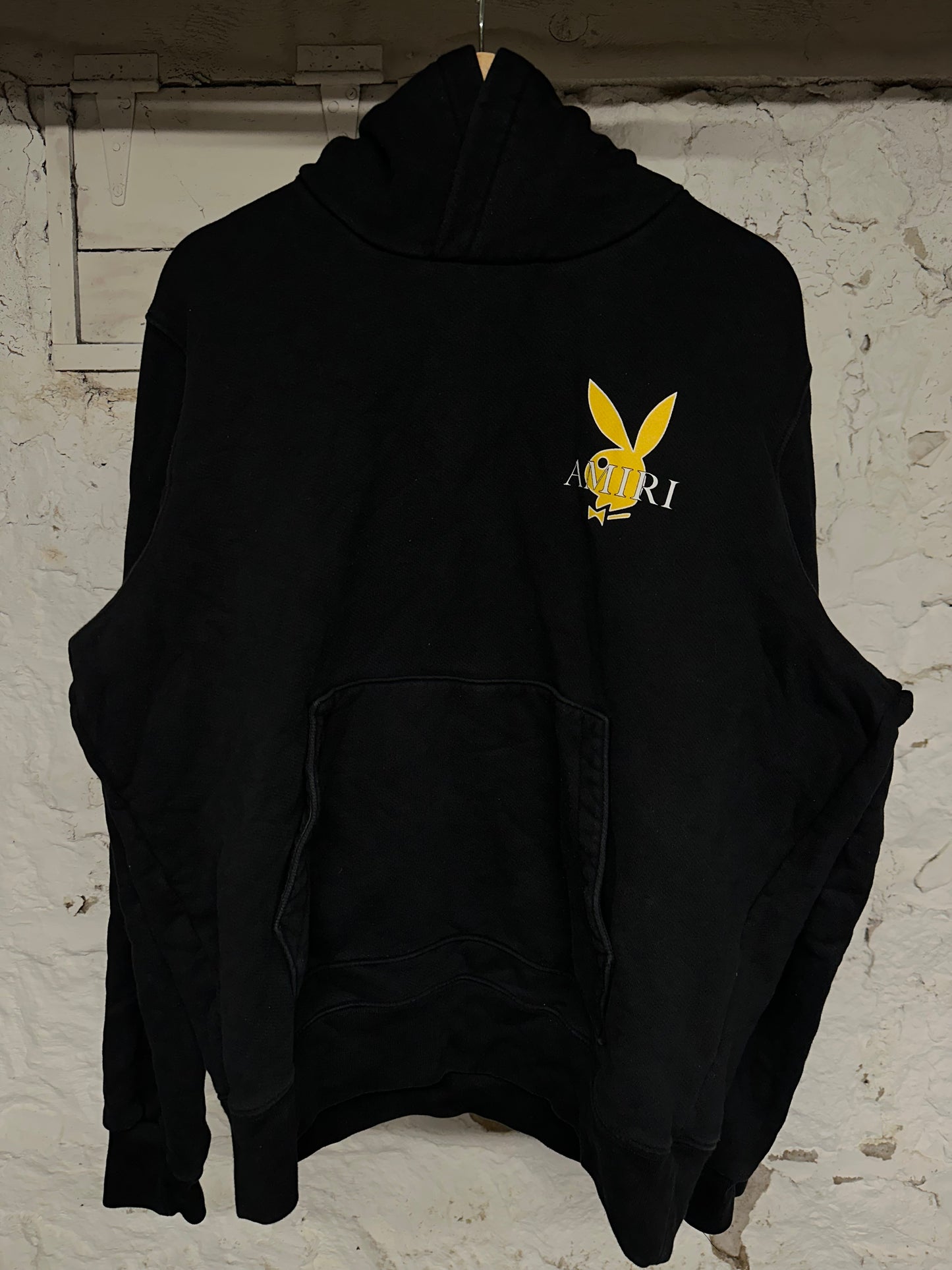 Amiri Playboy Black Yellow Hoodie Sz M