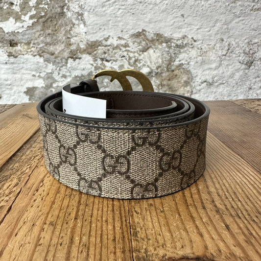 Gucci Brown Monogram Gold GG Belt Sz 115/45