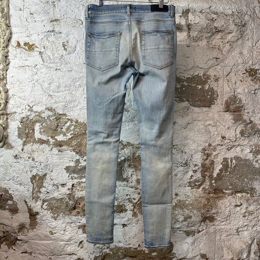 Amiri Multicolor Paisley Blue Denim Jeans Sz 32
