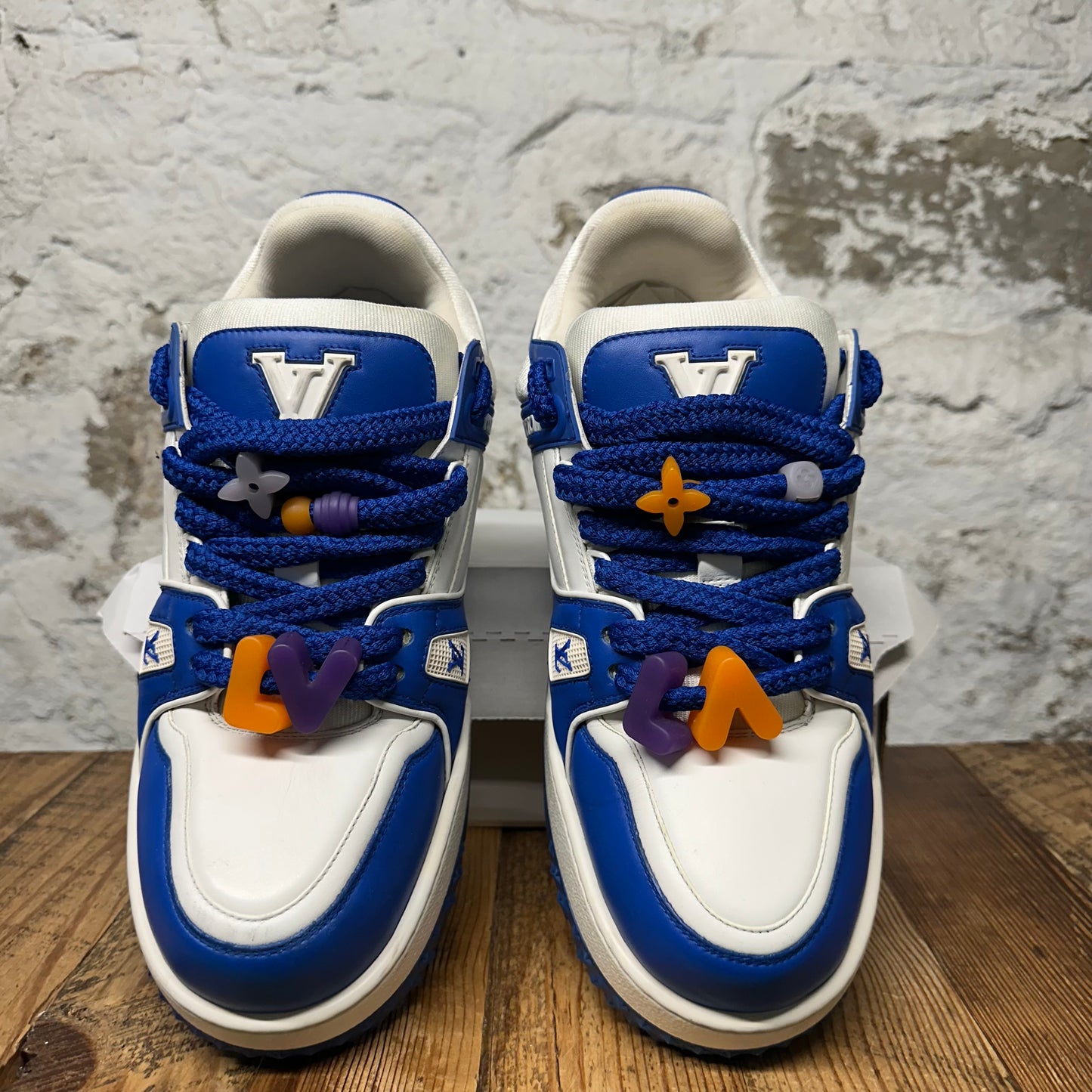 Louis Vuitton Blue White Maxi Trainer Sneaker Sz 12.5 (11LV)