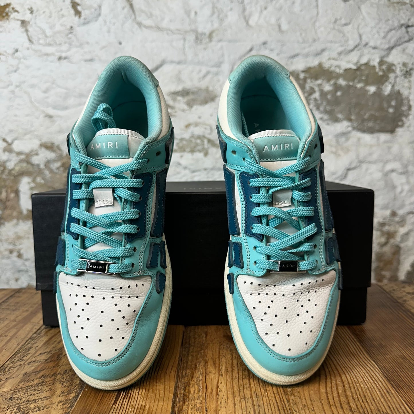 Amiri Slate Blue Skeleton Blue White Sneaker Sz 8 (41)