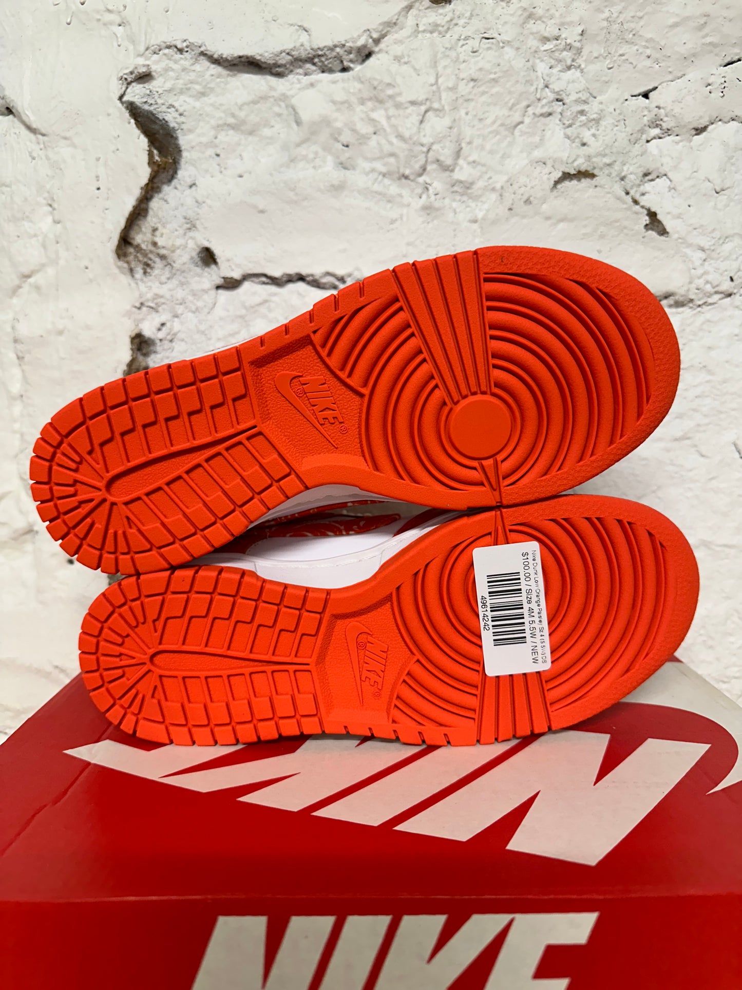 Nike Dunk Low Orange Paisley Sz 4 (5.5W) DS