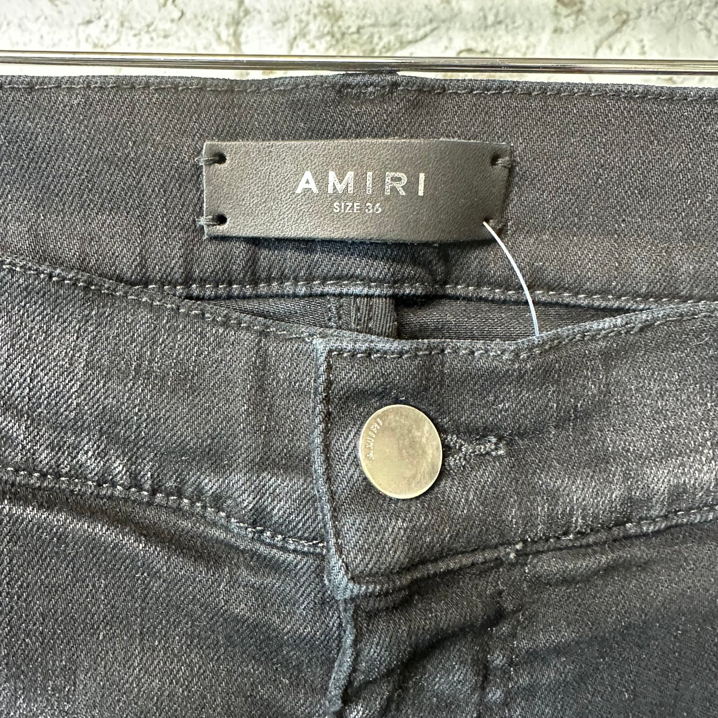 Amiri MX1 Camo Spell Black Denim Jeans Sz 36