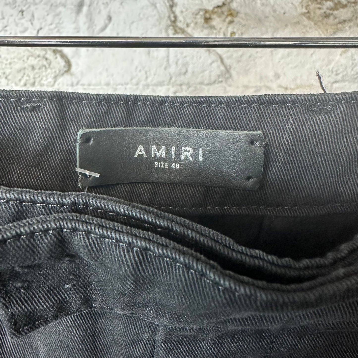 Amiri Back Logo Chino Kick Flare Black Pants Sz 32