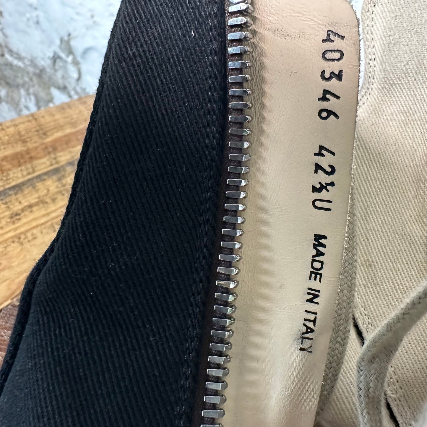 Rick Owens High Hexa Lace Black Milk Sneaker Sz 9.5 (42.5)