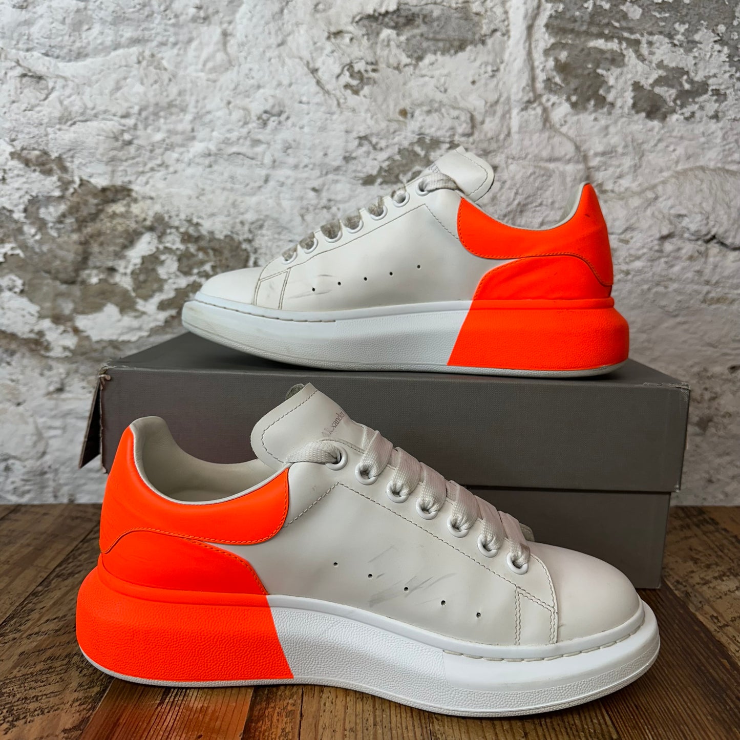 Alexander Mcqueen Orange Tab White Sneaker Sz 8 (41)