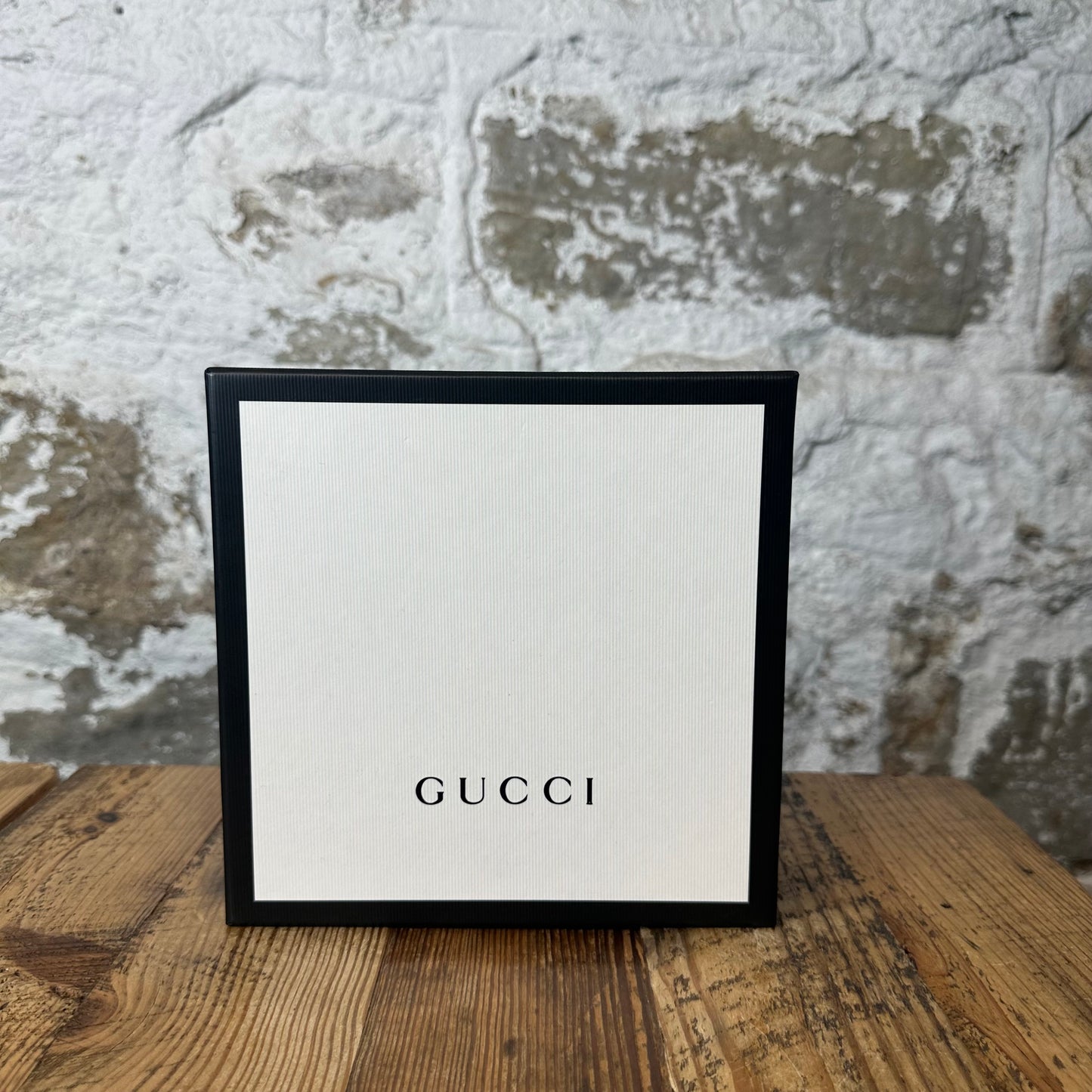 Gucci Silver GG Black Leather Belt Sz (90/36) W/ Box