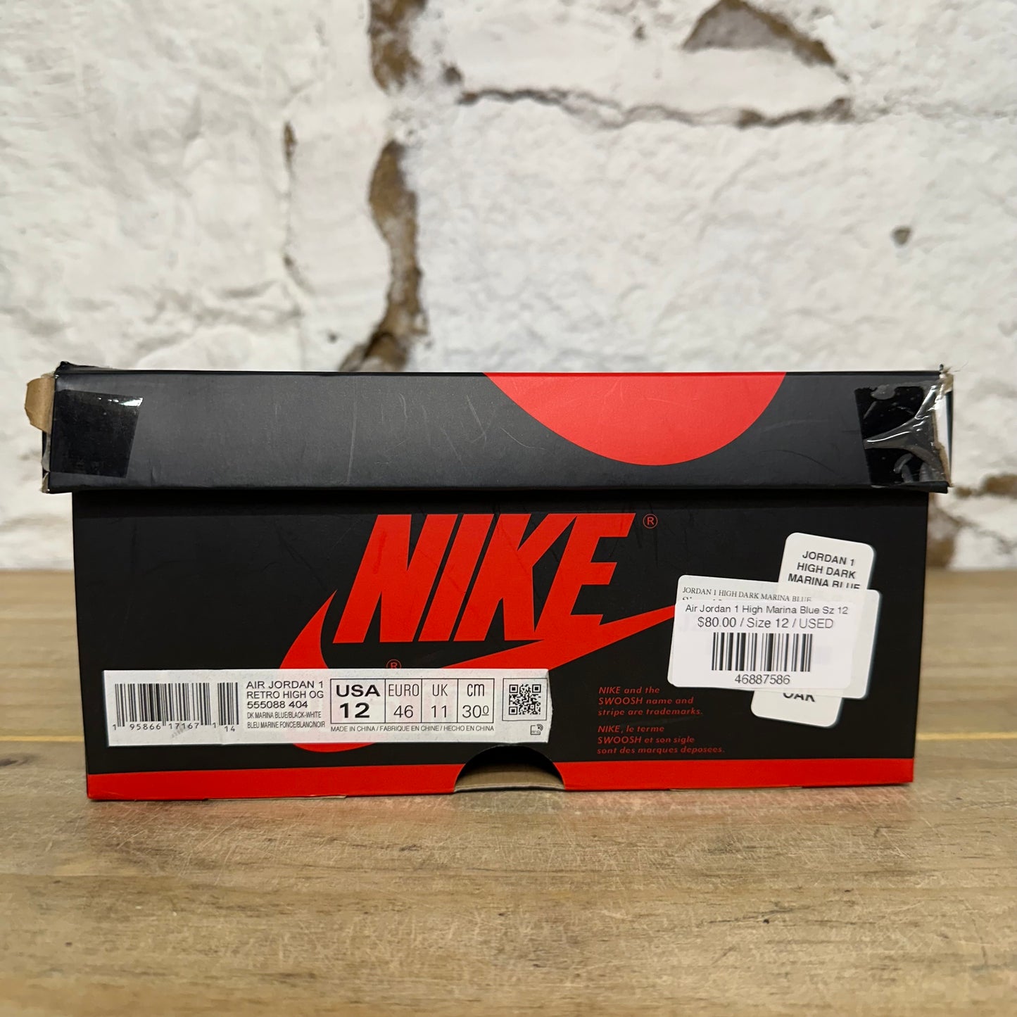 Air Jordan 1 High Dark Marina Blue Sz 12