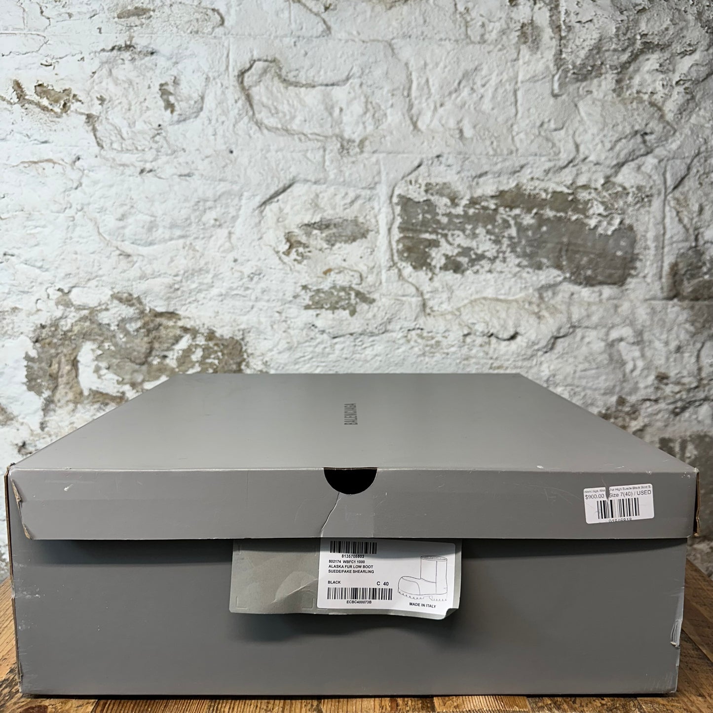 Balenciaga Alaska Fur High Suede Black Boot Sz 7 (40)