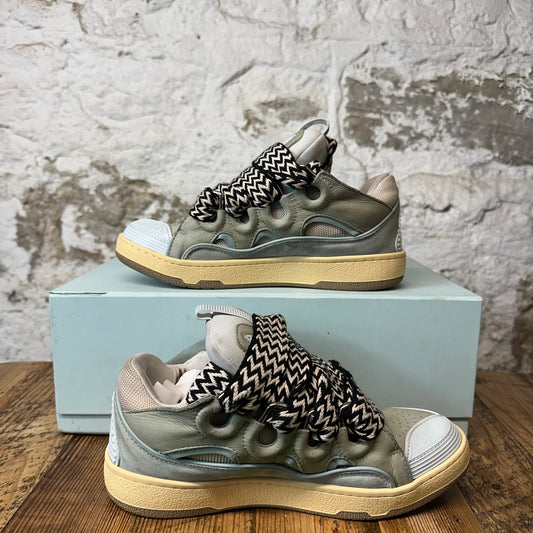 Lanvin Curb Black White Lace Green Blue Sneaker Sz 6.5 (39)