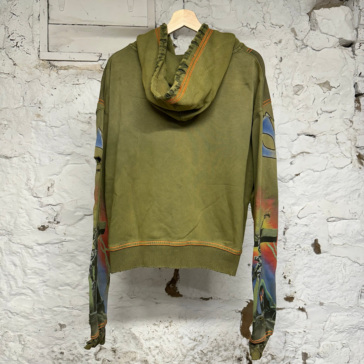 Vale Dammed Big Zip Up Olive Hoodie Sz M