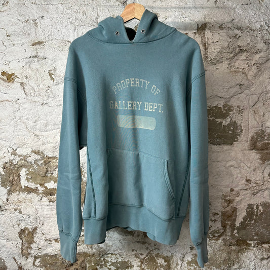 Gallery Department Property Teal Blue Hoodie Sz M