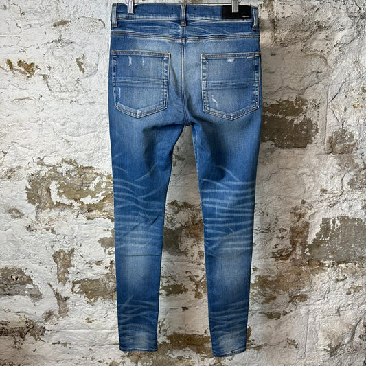 Amiri Plain Blue Honeycomb Denim Jeans Sz 31