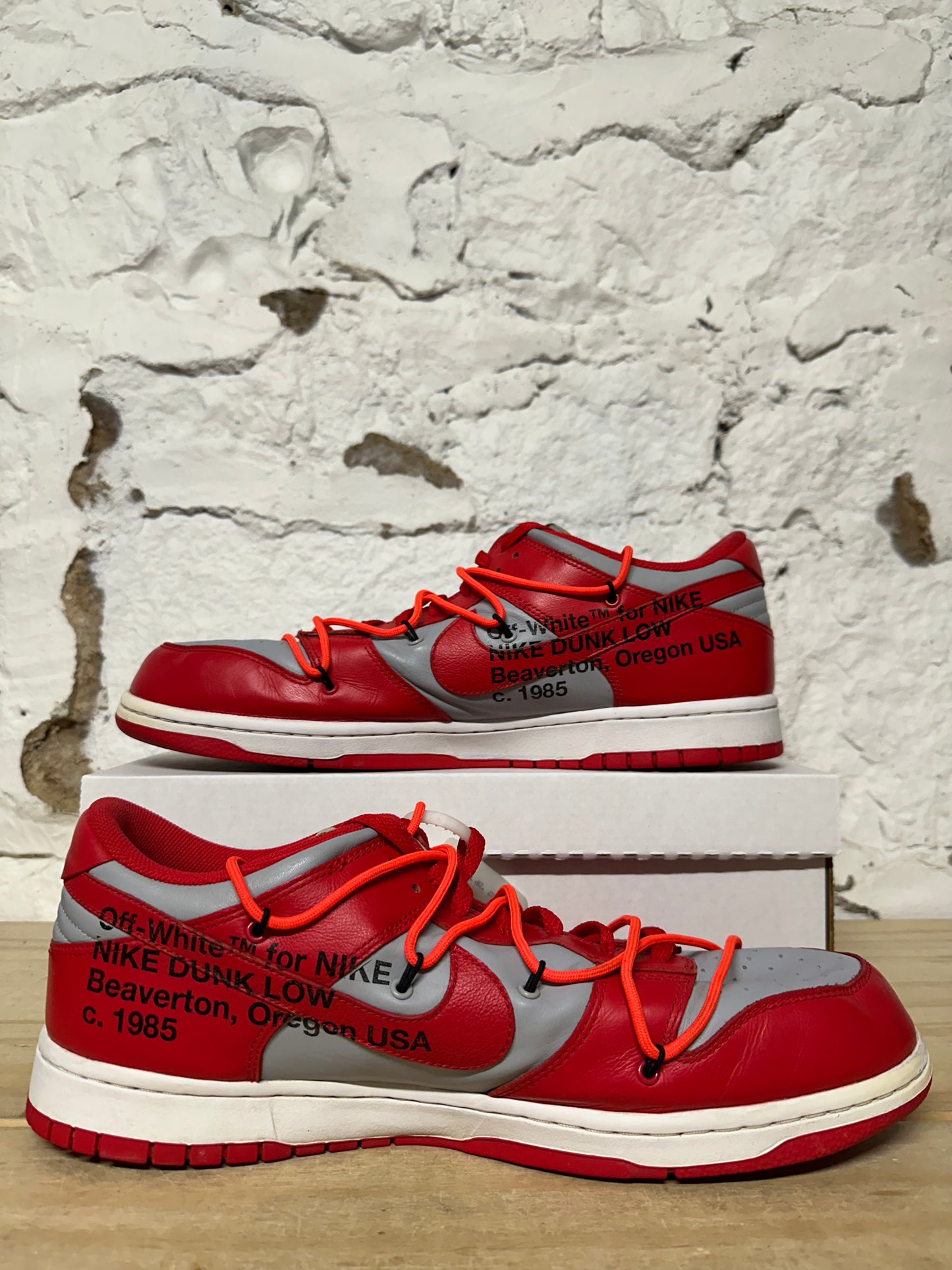Nike Dunk Low Off-White University Red Sz 15
