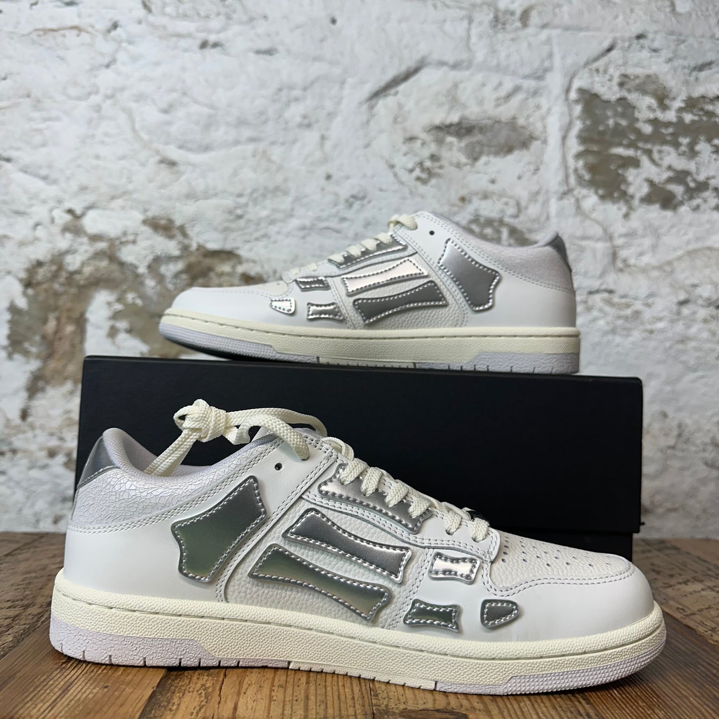 Amiri Silver Skeleton White Cream Sneaker Sz 6.5 (39) DS