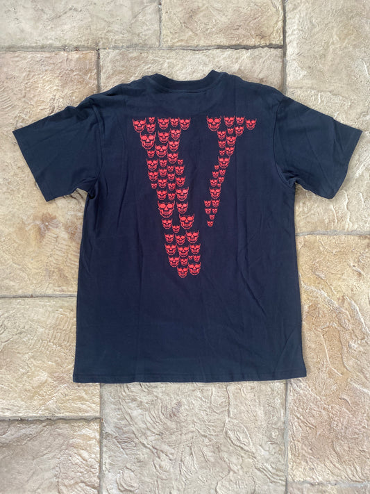 Vlone Red Skulls T-shirt Black Sz S DS