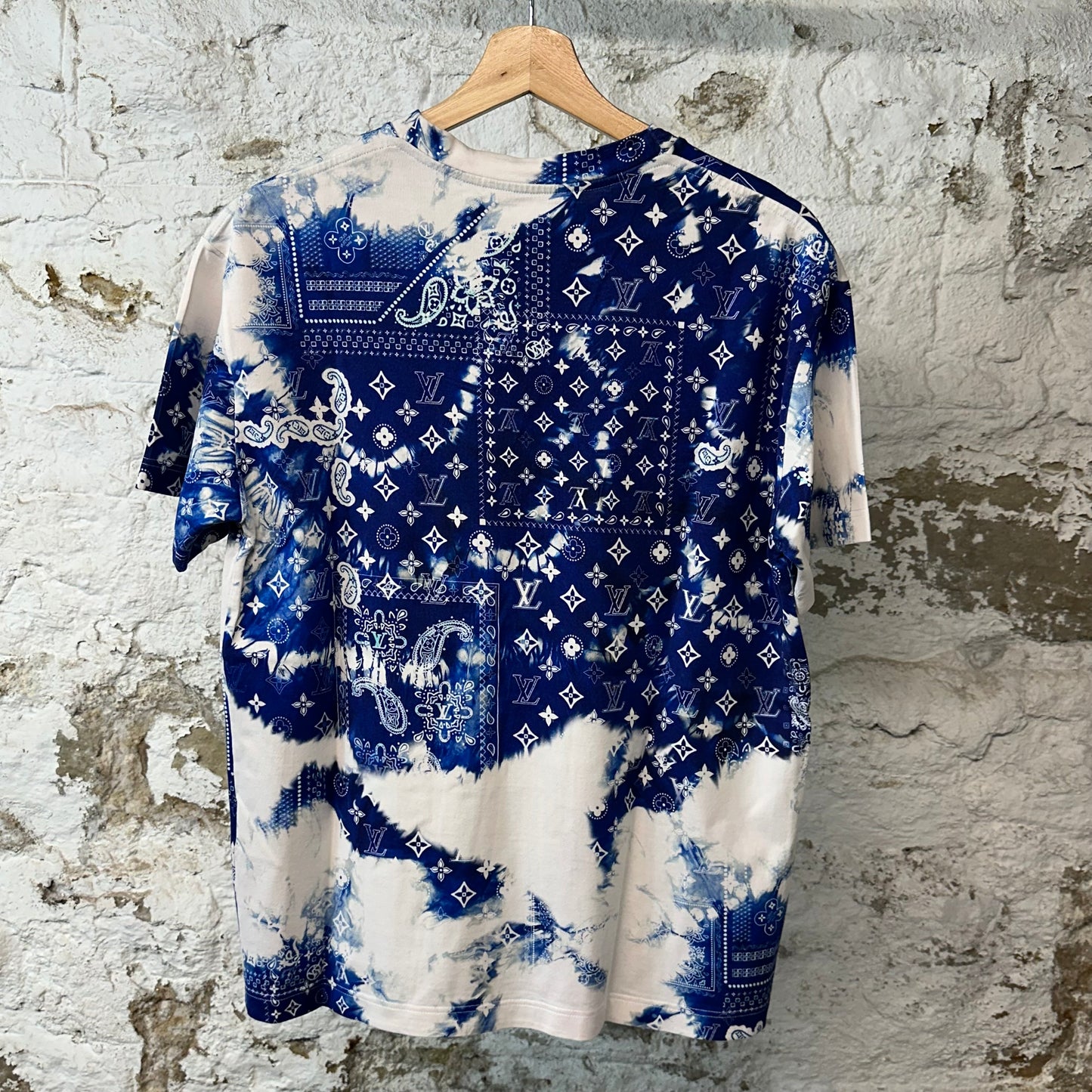 Louis Vuitton Blue Bandana Dyed T-shirt White Sz S