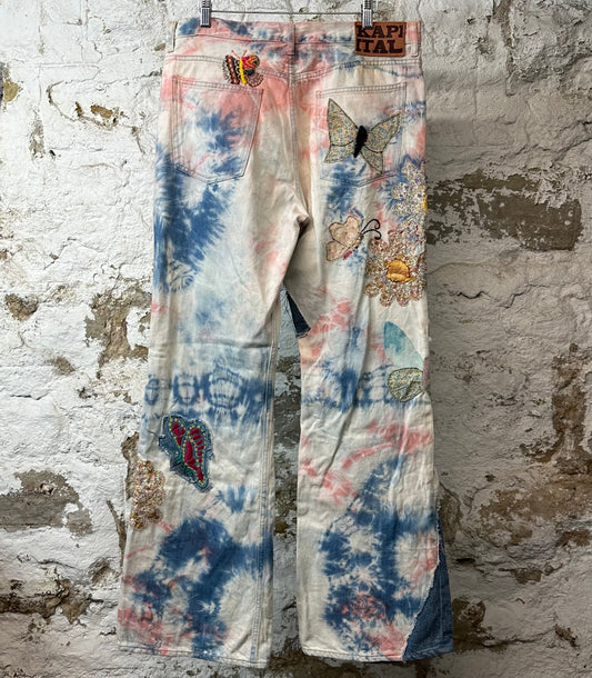 Kapital Crazy Papillon Flared Denim Jeans Sz 38