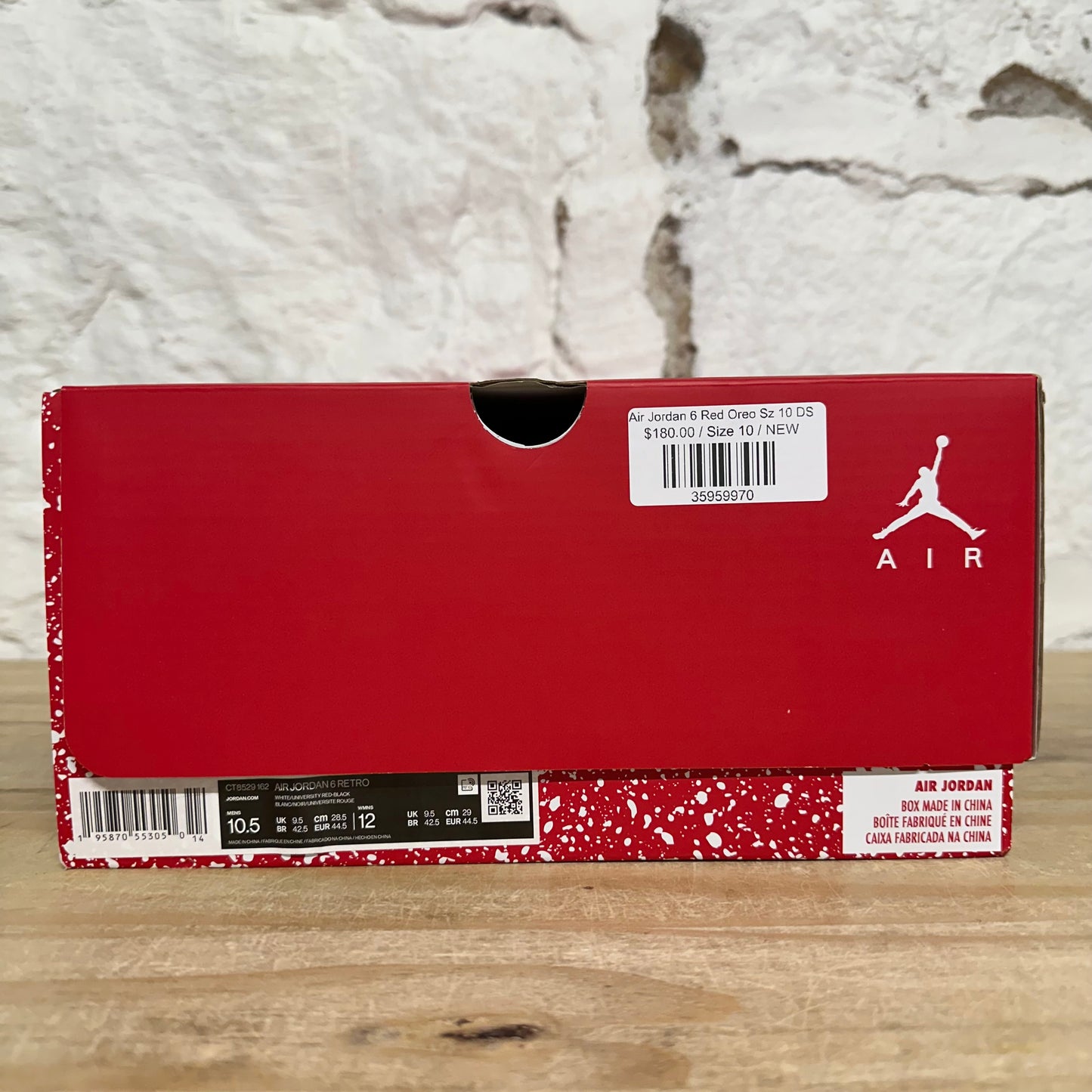 Air Jordan 6 Red Oreo Sz 10 DS