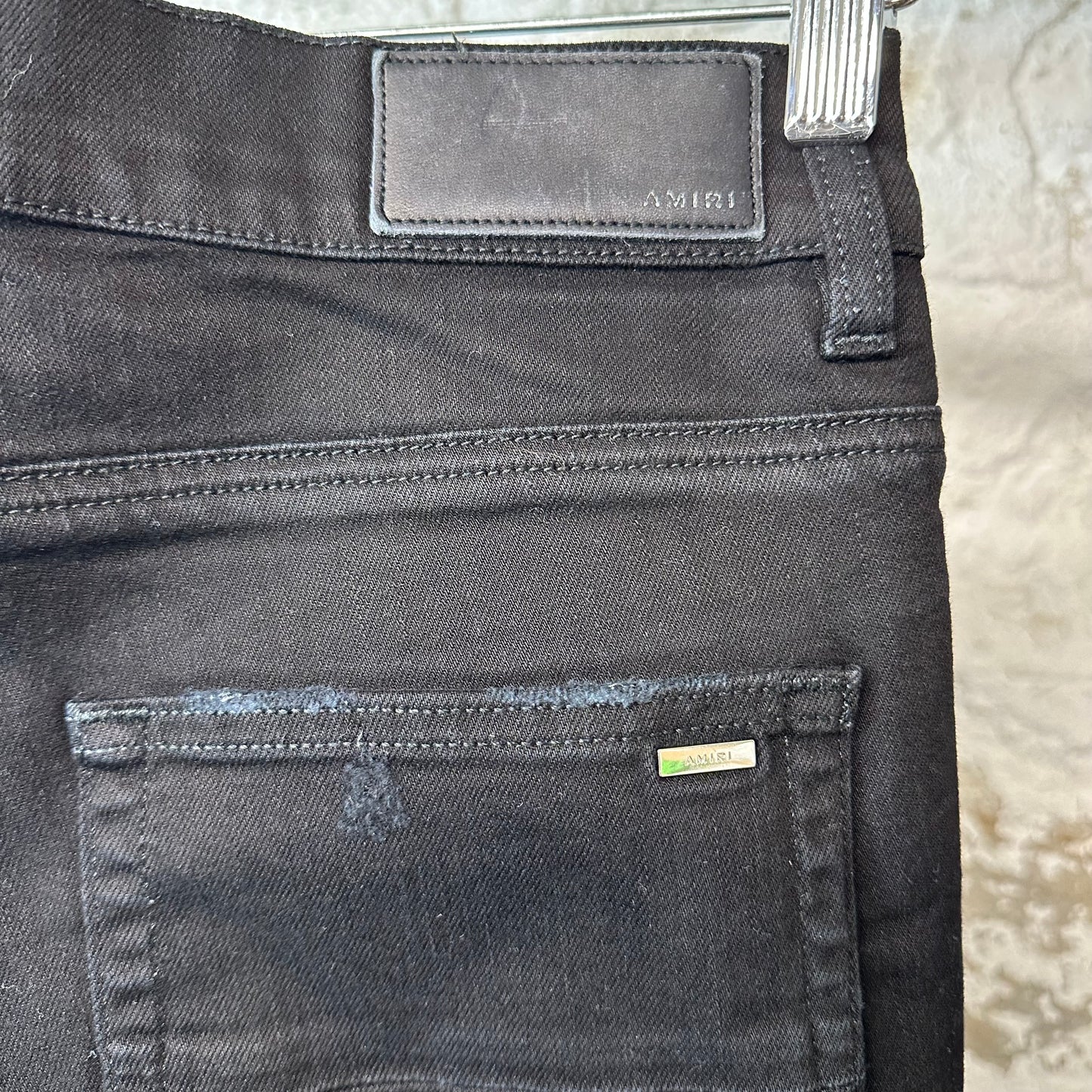 Amiri MX1 Red White Acid Black Denim Jeans Sz 33