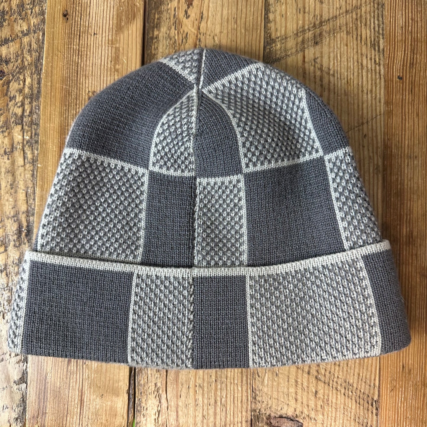 Louis Vuitton Grey Damier Heritage Beanie W/ Box