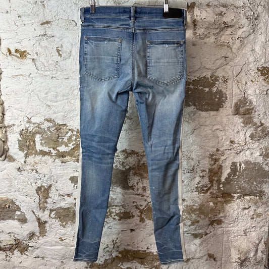 Amiri White Stripe Light Blue Denim Jeans Sz 33