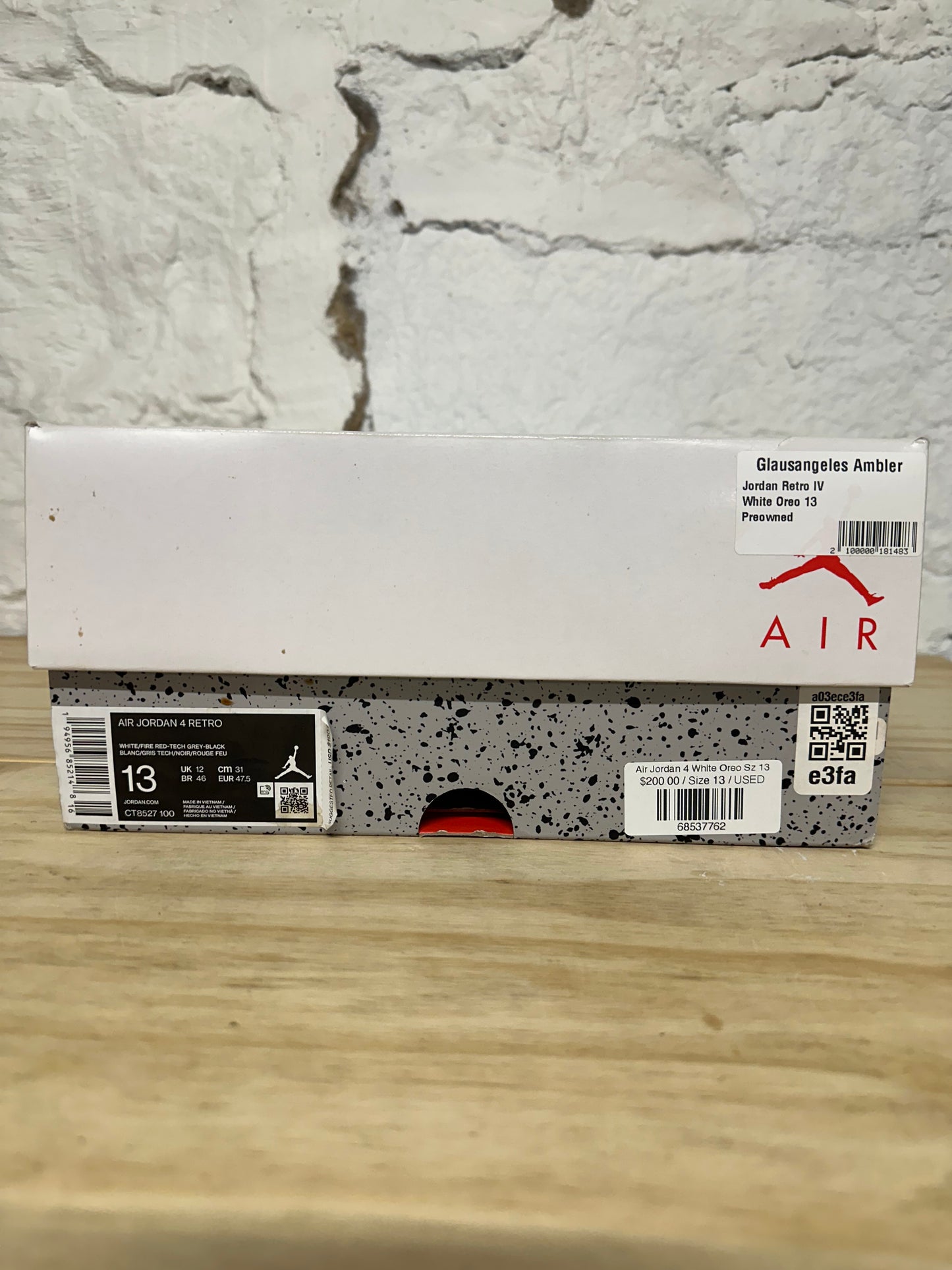 Air Jordan 4 White Oreo Sz 13