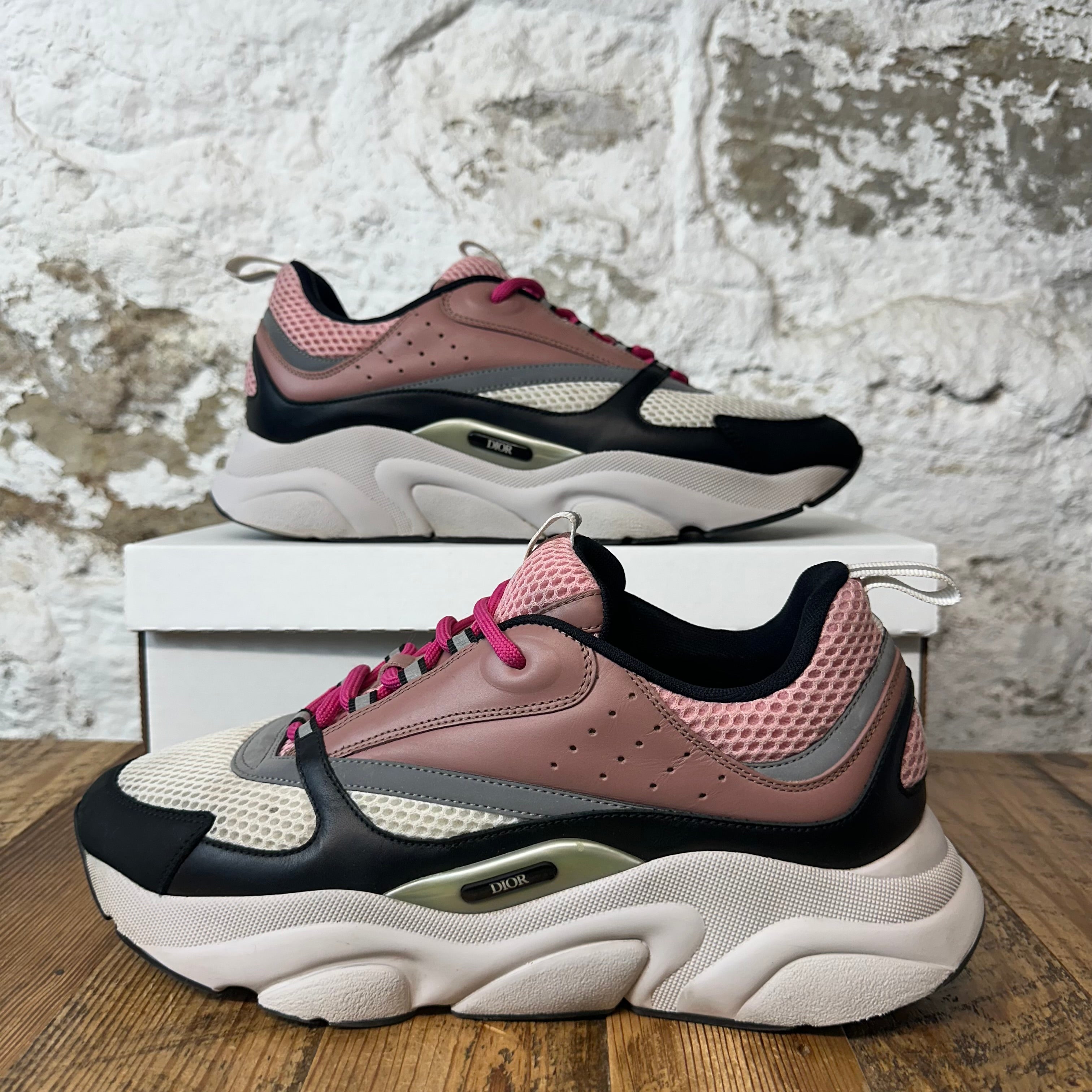 Dior B22 Pink Black White Sneaker Sz 11 (44) No Box