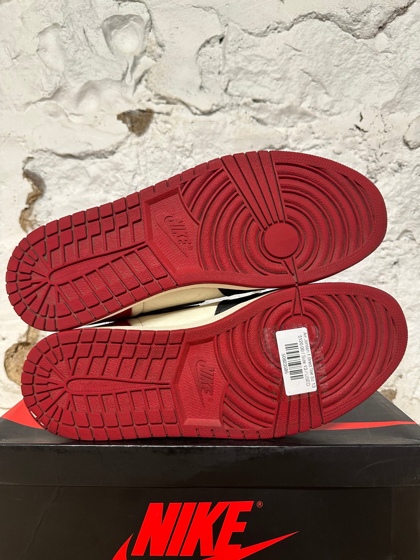 Air Jordan 1 High Bred Toe Sz 13