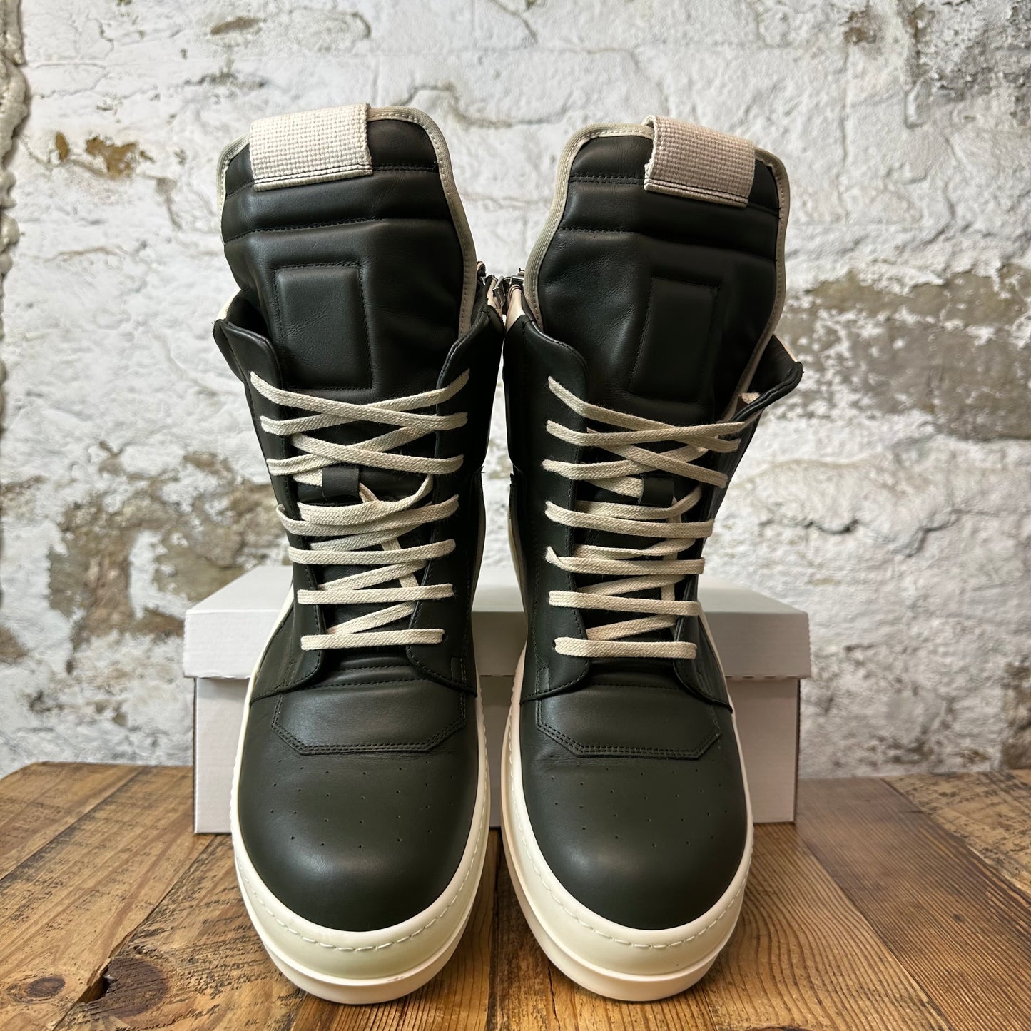 Rick Owens Geobasket Forest Milk Sneaker Sz 12 (45)
